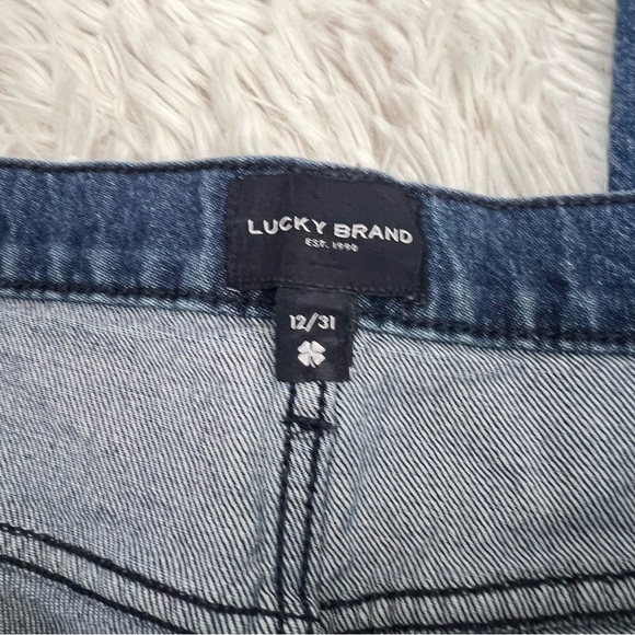 Lucky Brand Blue Boy Mid-Rise Relaxed Straight Leg Distressed Jeans Size 12/31 - Picture 8 of 13